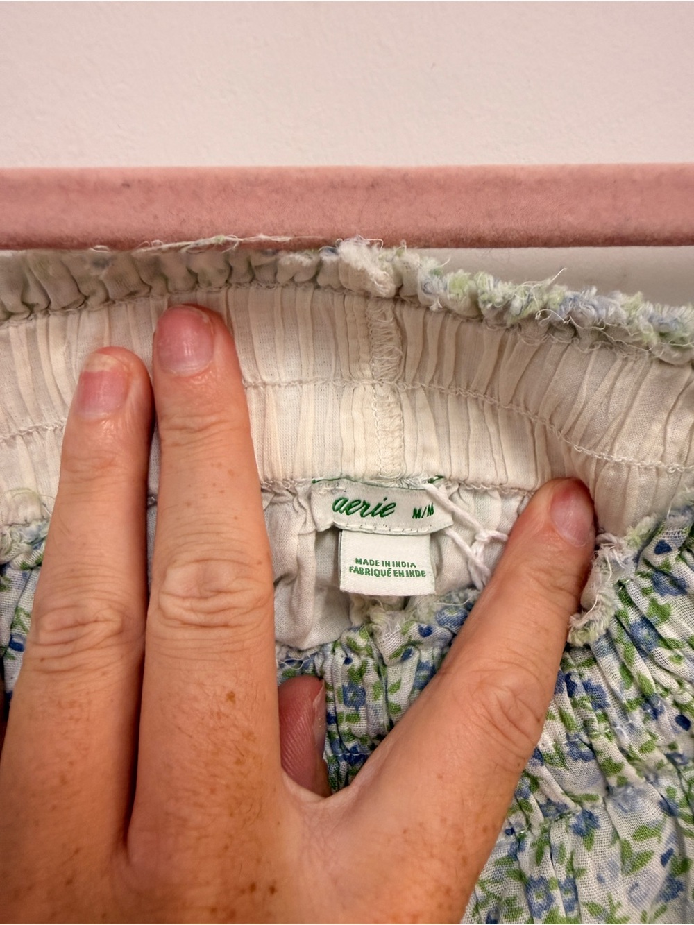 aerie Light Green Floral Tiered Ruffle Mini Skirt - Picture 2 of 2